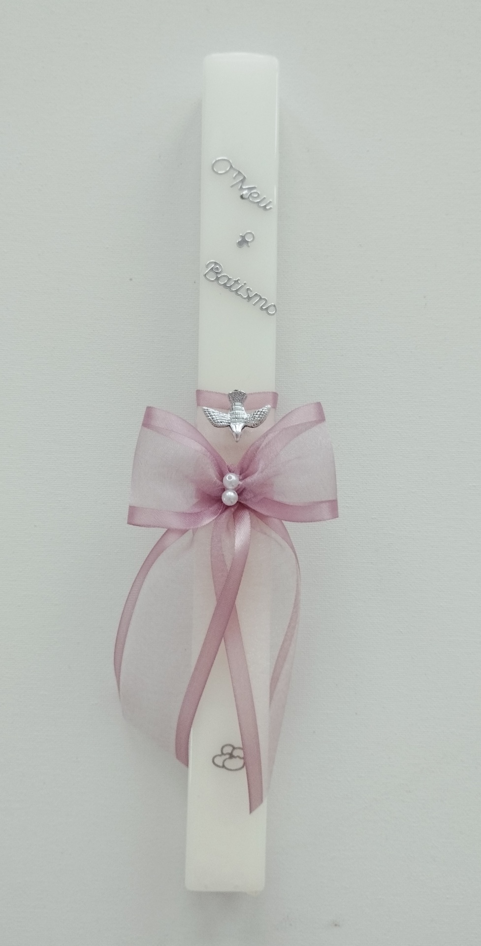 Vela Batismo Quadrada Rosa Velho Vela Batismo Quadrada Rosa Velho