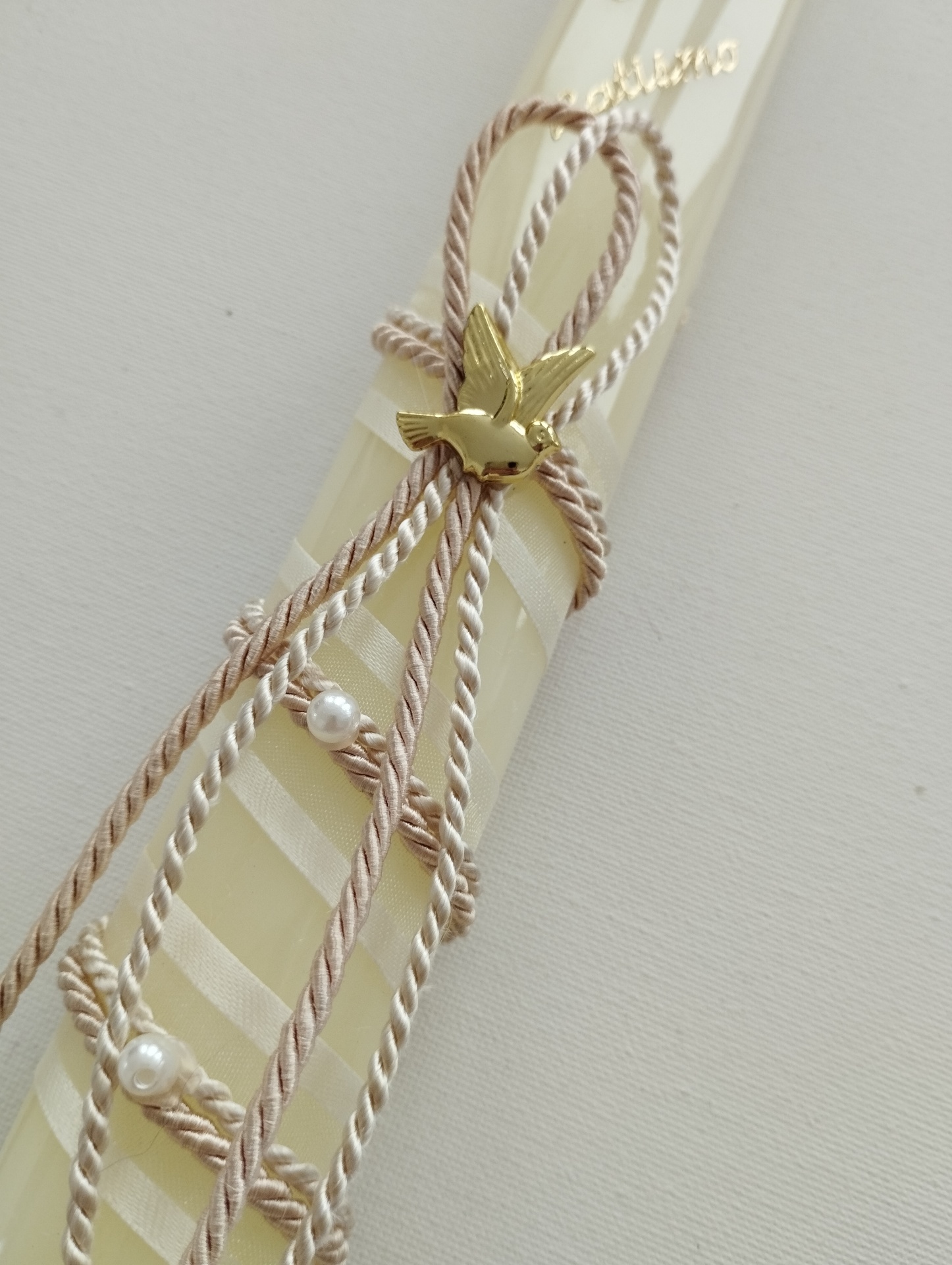 Vela Batismo Oval Pérola Vela Batismo Oval Pérola