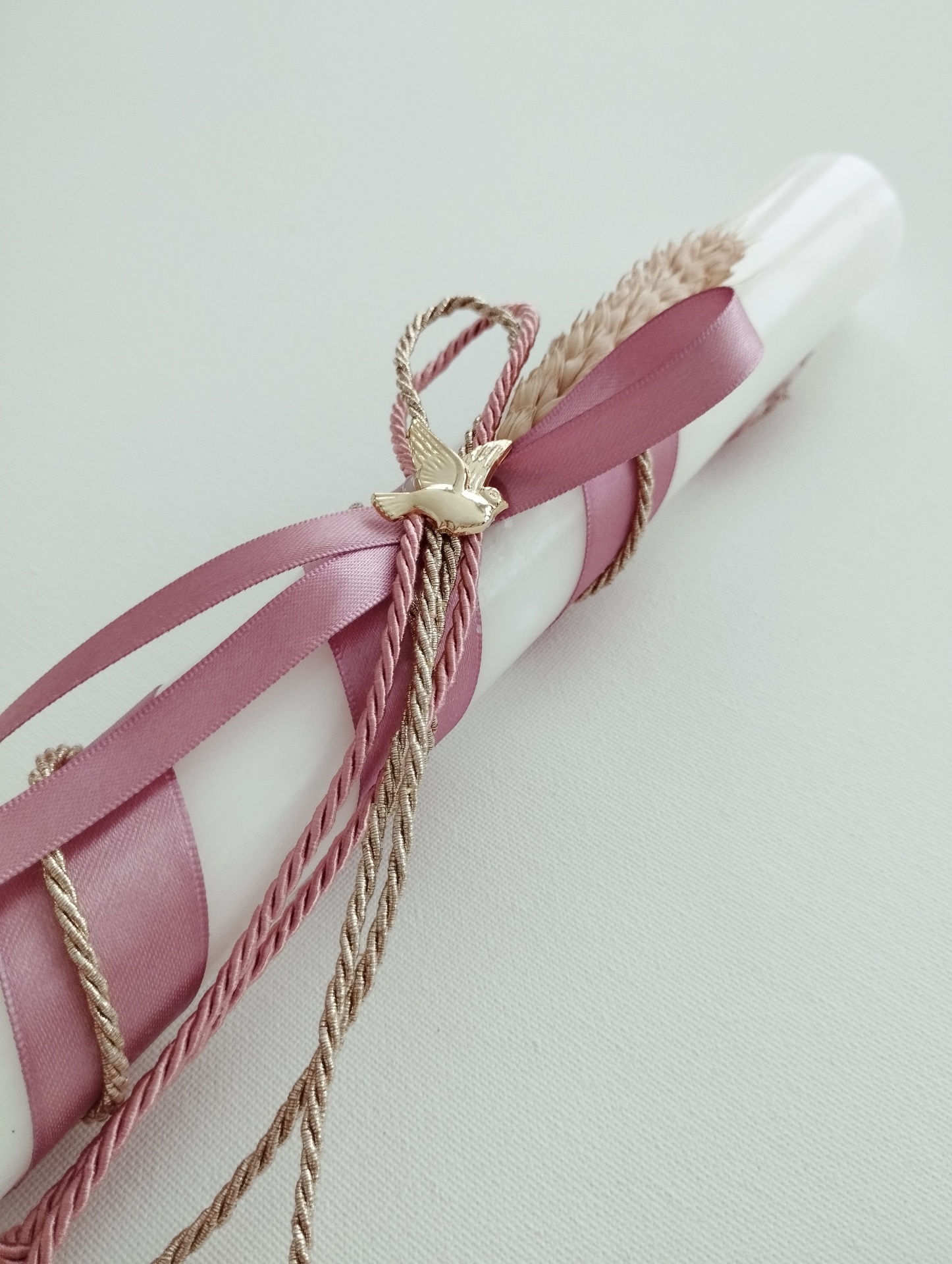 Vela Batismo Redonda Rosa Velho Vela Batismo Redonda Rosa Velho