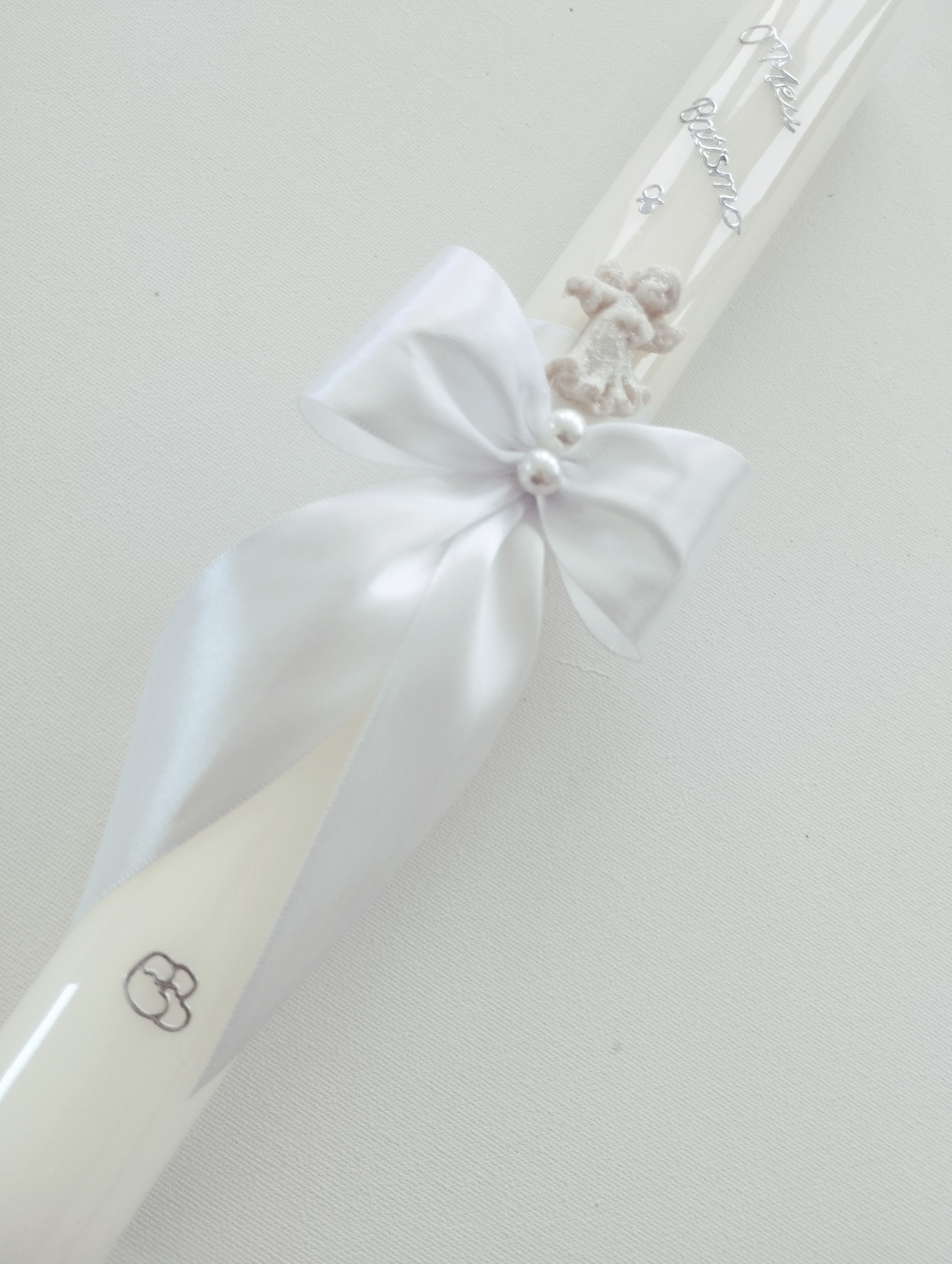 Vela Batismo Redonda Branca Vela Batismo Redonda Branca