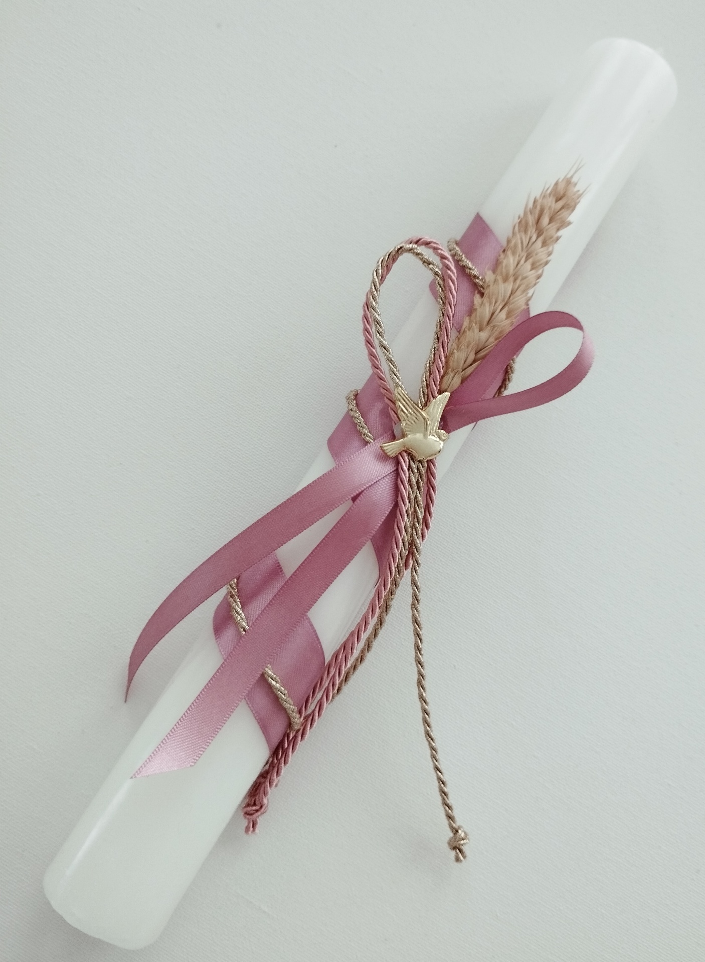 Vela Batismo Redonda Rosa Velho Vela Batismo Redonda Rosa Velho