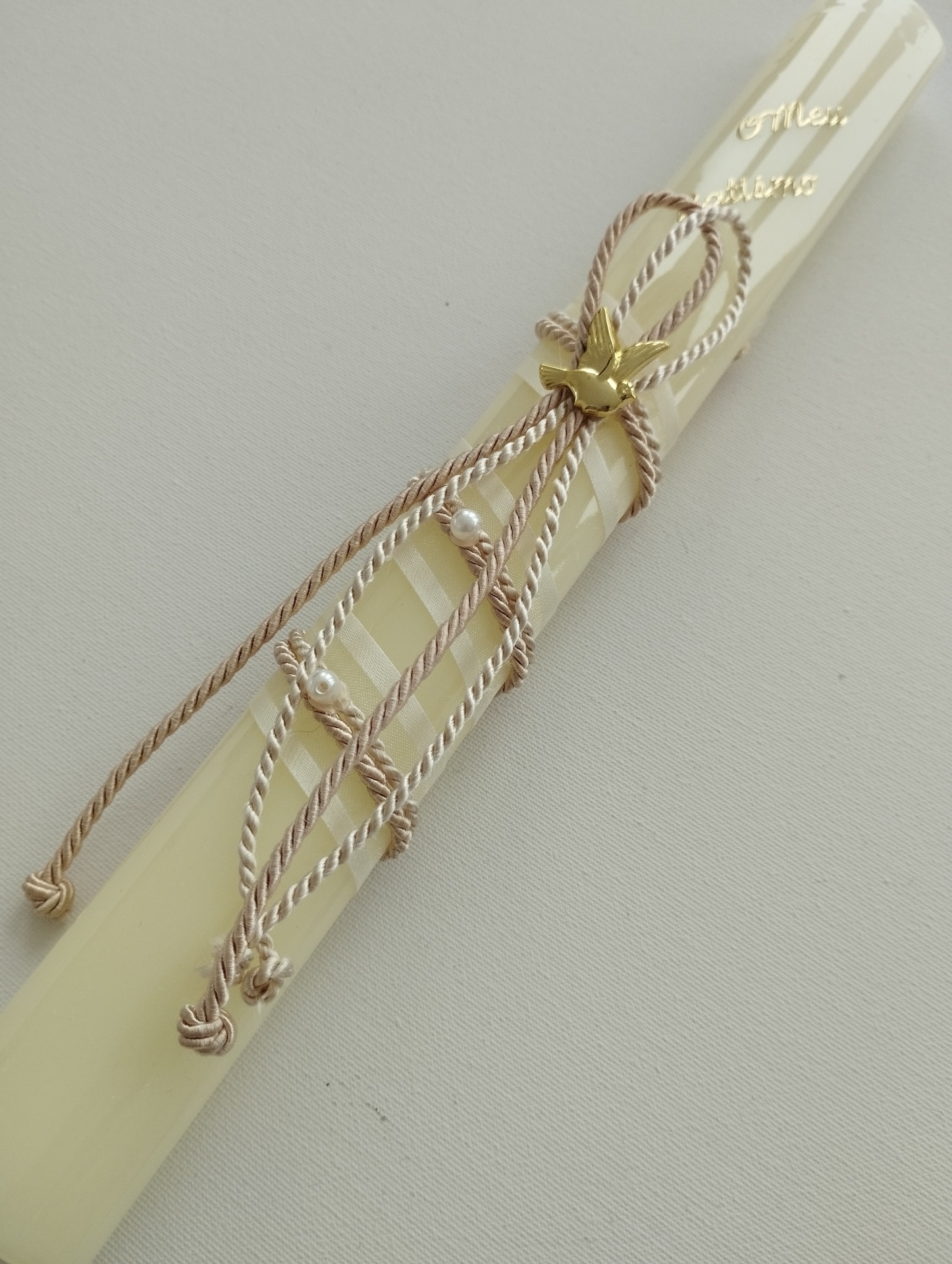 Vela Batismo Oval Pérola Vela Batismo Oval Pérola