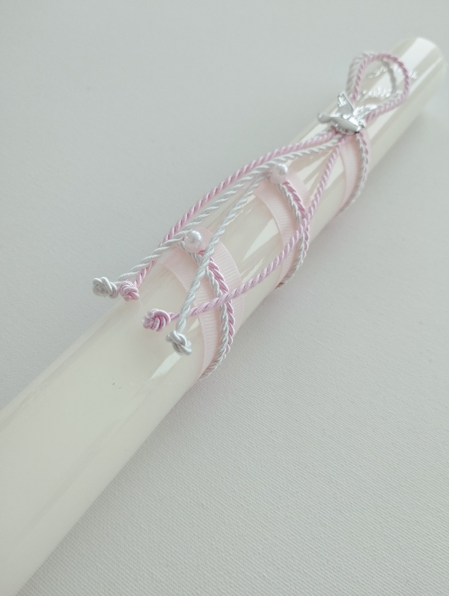 Vela Batismo Redonda Rosa Bebé Vela Batismo Redonda Rosa Bebé