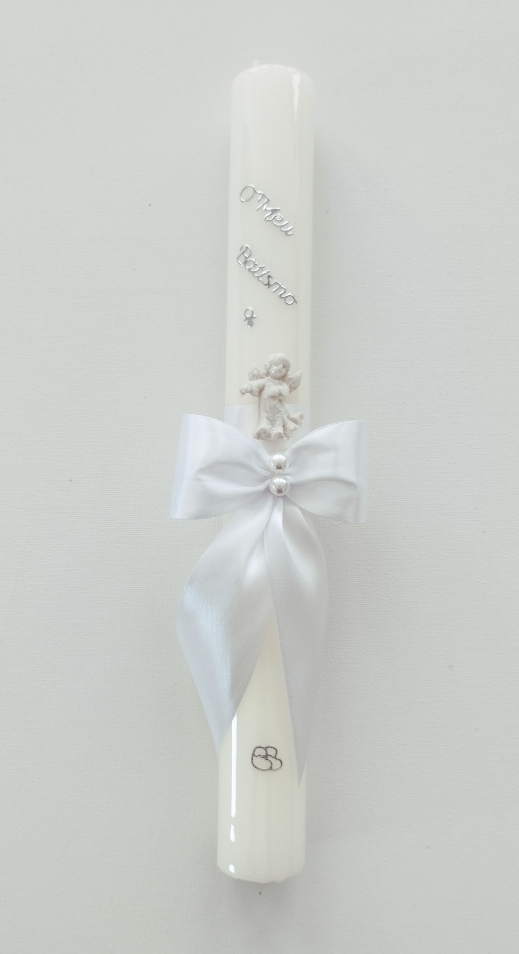 Vela Batismo Redonda Branca Vela Batismo Redonda Branca