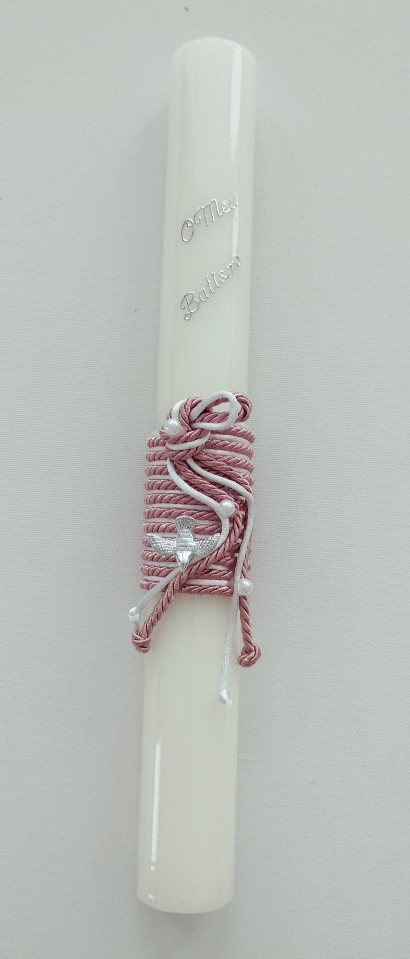 Vela Batismo Redonda Rosa Velho Vela Batismo Redonda Rosa Velho