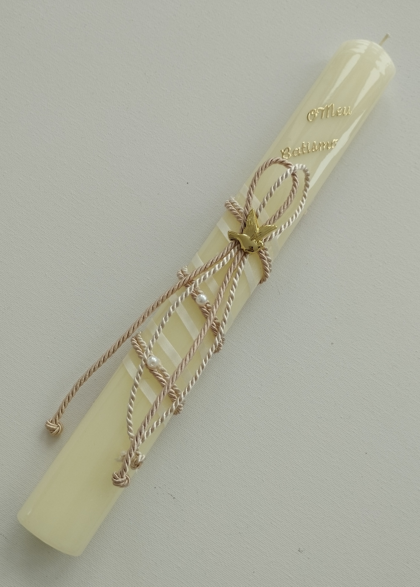 Vela Batismo Oval Pérola Vela Batismo Oval Pérola