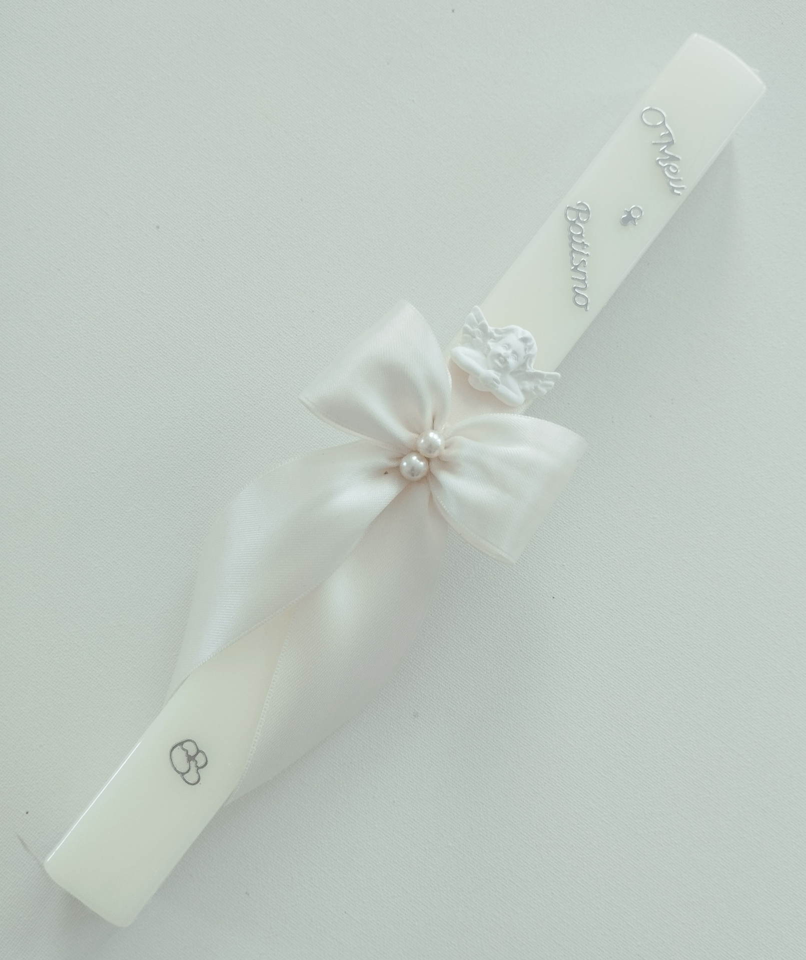 Vela Batismo Quadrada Pérola Vela Batismo Quadrada Pérola