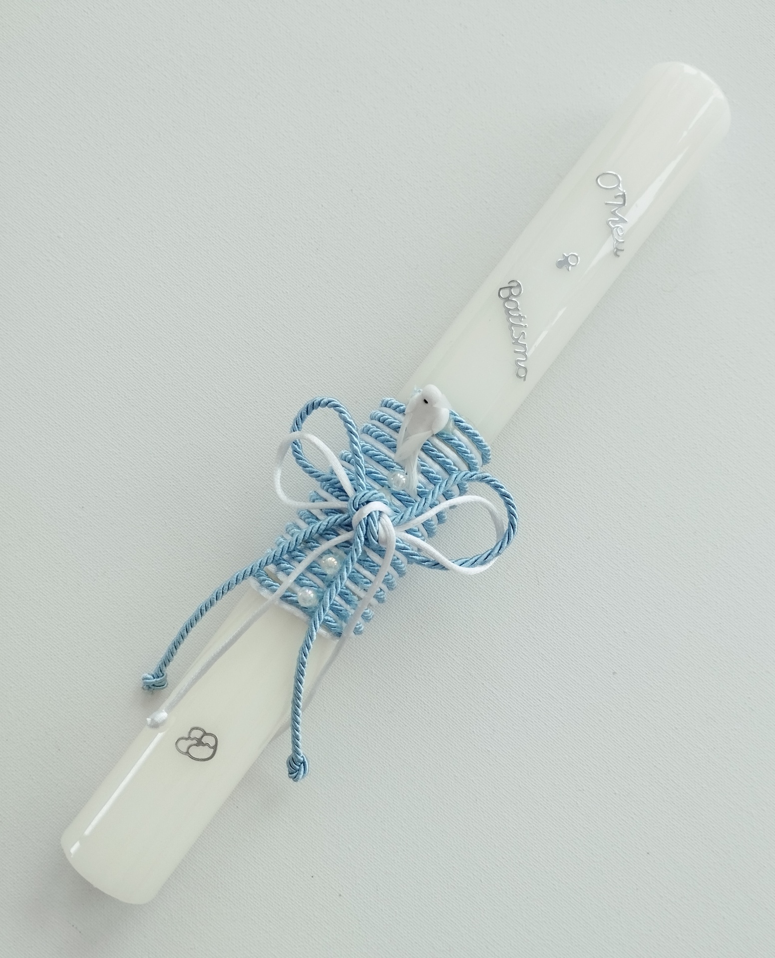 Vela Batismo Redonda Azul Vela Batismo Redonda Azul