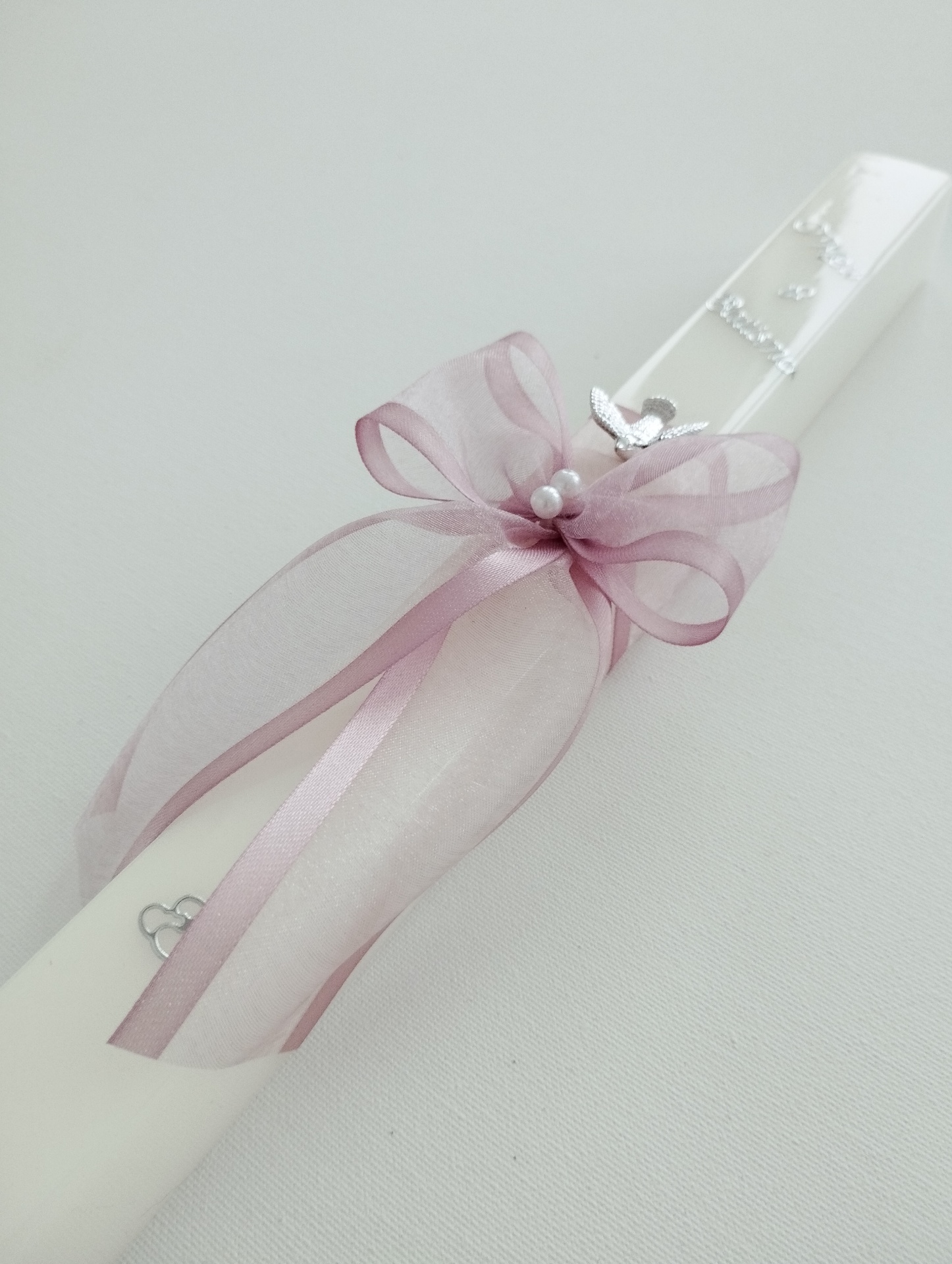 Vela Batismo Quadrada Rosa Velho Vela Batismo Quadrada Rosa Velho