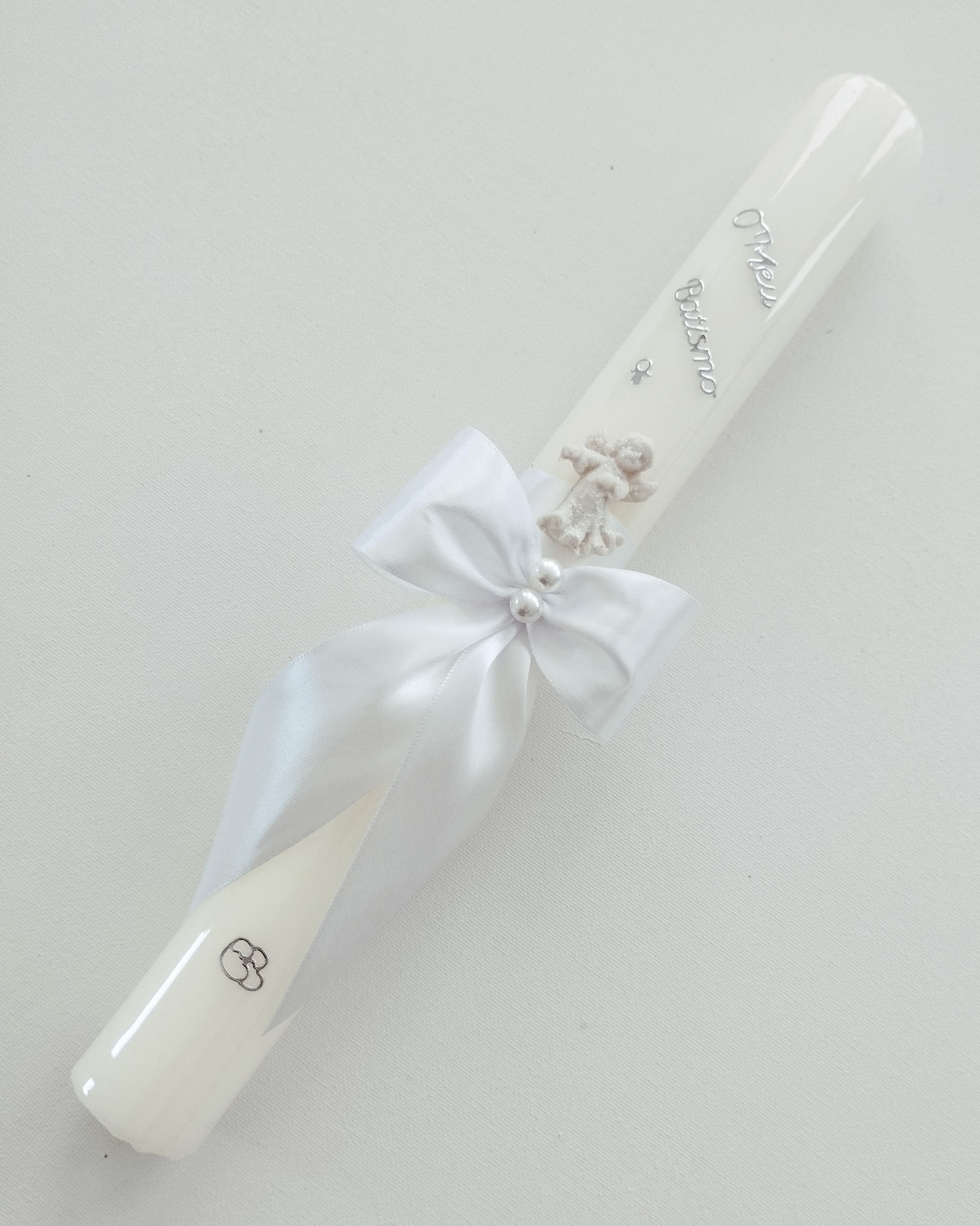 Vela Batismo Redonda Branca Vela Batismo Redonda Branca