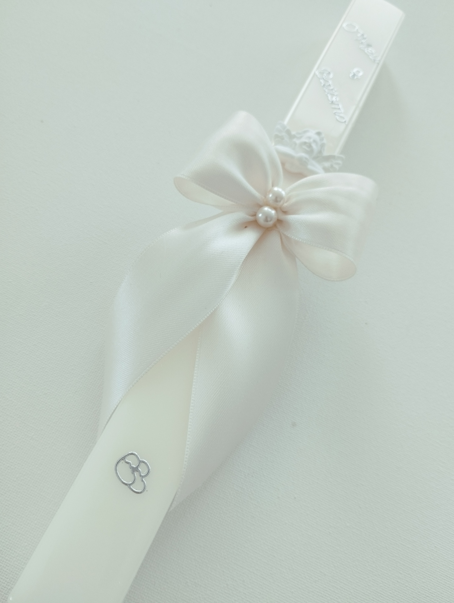 Vela Batismo Quadrada Pérola Vela Batismo Quadrada Pérola