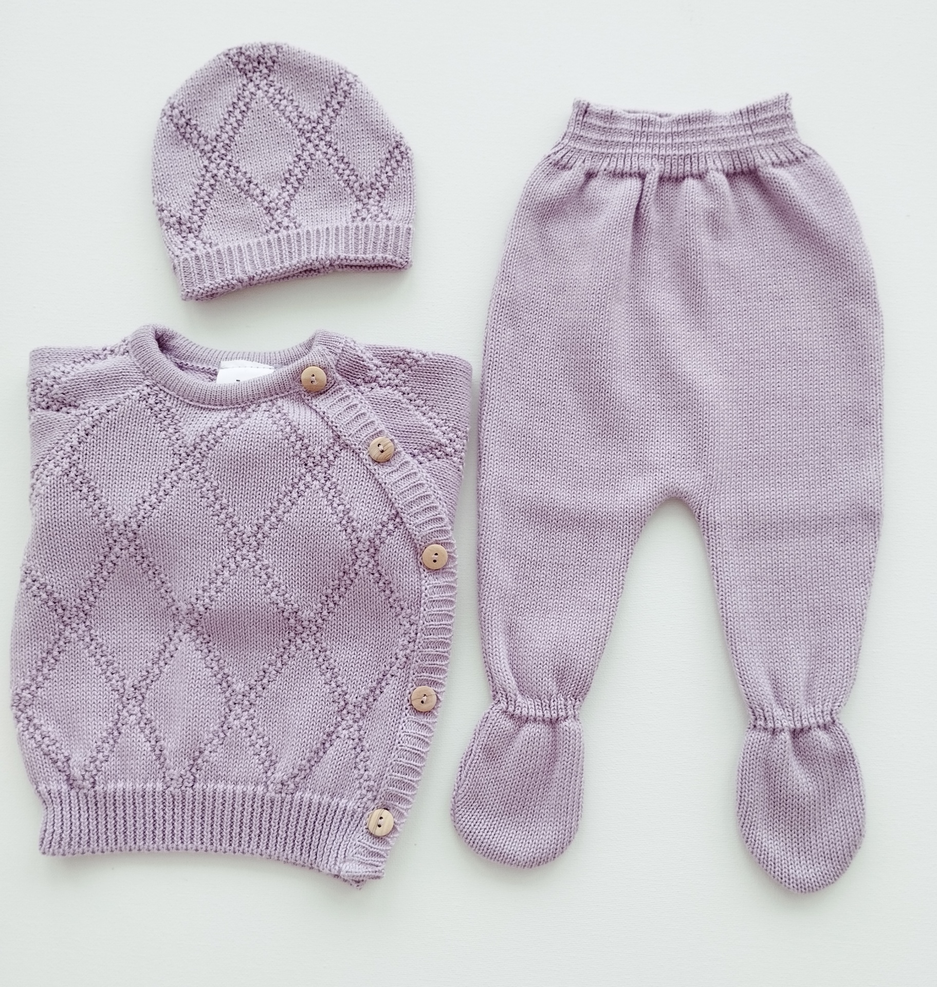 Conjunto em Malha para Bebé 3 Peças Conjunto em Malha para Bebé 3 Peças