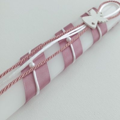 Vela Batismo Oval Rosa Velho