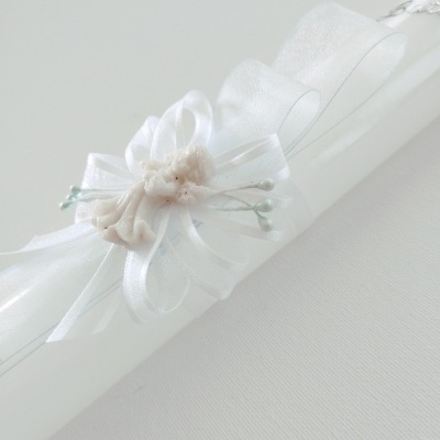 Vela Batismo Quadrada Azul