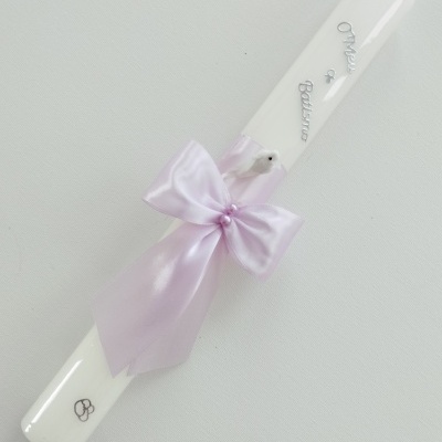 Vela Batismo Redonda Lilás