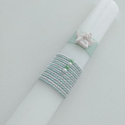 Vela Batismo Oval Verde água