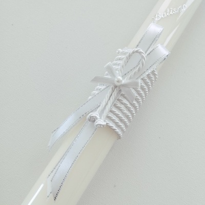 Vela Batismo Redonda Branca