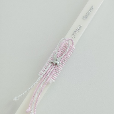 Vela Batismo Quadrada Rosa Vela Batismo Quadrada Rosa