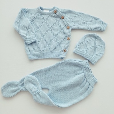 Conjunto em Malha para Bebé   3 Peças