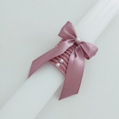 Vela Batismo Oval Rosa Velho