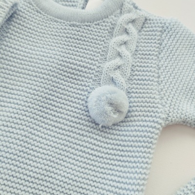 Conjunto em malha para bebé Azul Bebé Conjunto em malha para bebé Azul Bebé