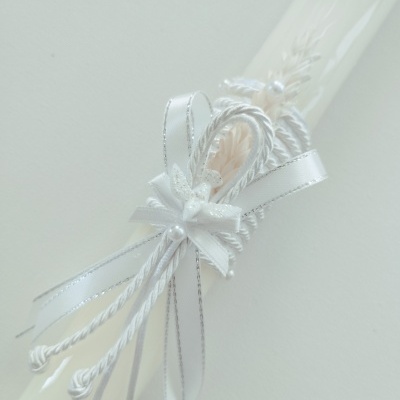 Vela Batismo Redonda Branca