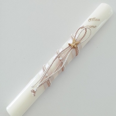 Vela Batismo Oval Pérola