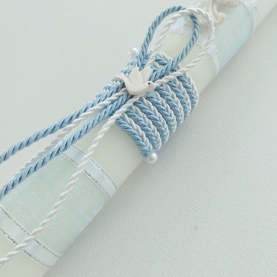 Vela Batismo Redonda Azul