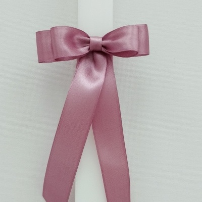 Vela Batismo Quadrada Rosa Velho