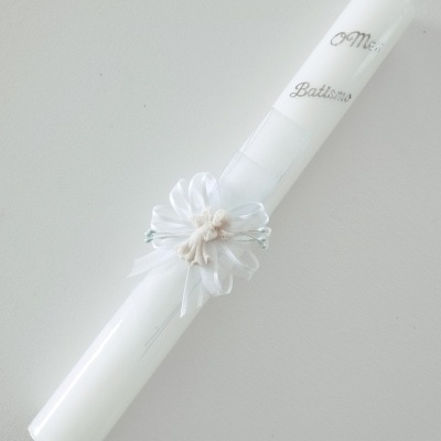 Vela Batismo Redonda Azul