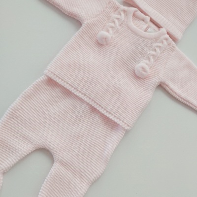 Conjunto em malha para bebé Rosa Bebé Conjunto em malha para bebé Rosa Bebé