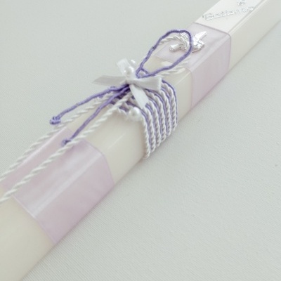 Vela Batismo Quadrada Lilás