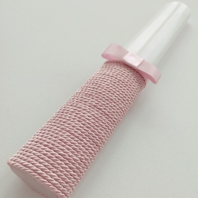 Vela Batismo Oval Rosa bebé