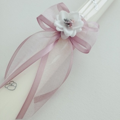 Vela Batismo Redonda Rosa Velho