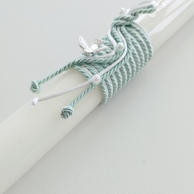 Vela Batismo Redonda Verde água