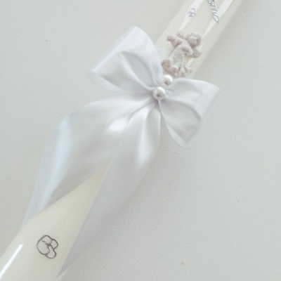 Vela Batismo Redonda Branca