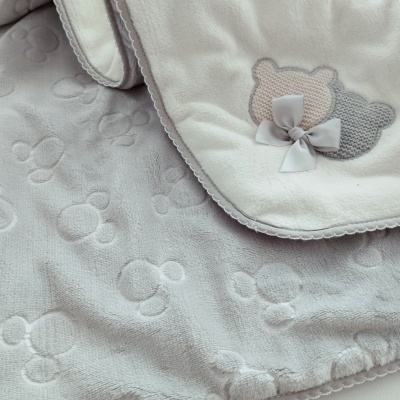 Manta polar para bebé Cinza