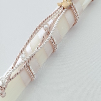 Vela Batismo Oval Pérola