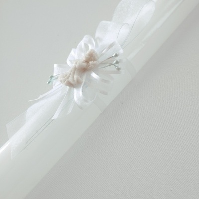 Vela Batismo Redonda Azul