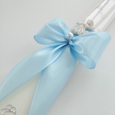 Vela Batismo Oval Azul Vela Batismo Oval Azul