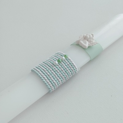 Vela Batismo Oval Verde água