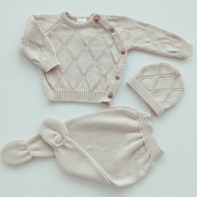 Conjunto em Malha para Bebé 3 Peças Conjunto em Malha para Bebé 3 Peças