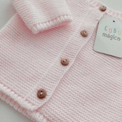 Casaco de malha para Bebé Rosa Bebê