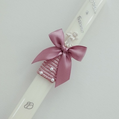 Vela Batismo Redonda Rosa Velho