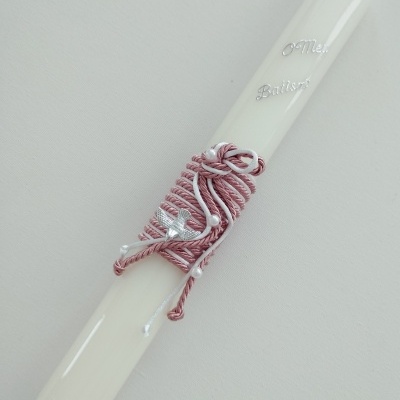 Vela Batismo Redonda Rosa Velho