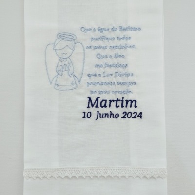 Toalha de Batismo em Linho Personalizada