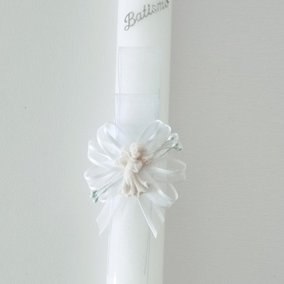 Vela Batismo Redonda Azul