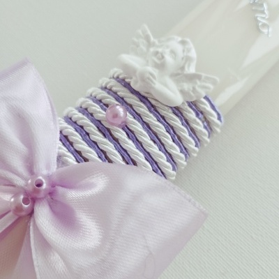 Vela Batismo Oval Lilás