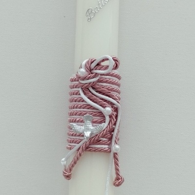 Vela Batismo Redonda Rosa Velho