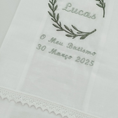 Toalha de Batismo em Linho Personalizada